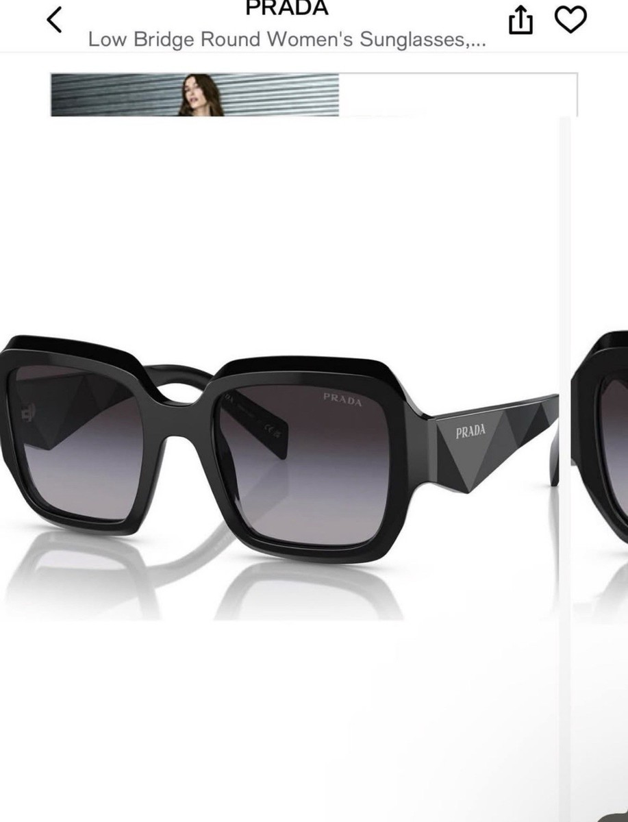 PRADA Oversized Square Black Sunglasses Gradient Gray Lens  display picture 2