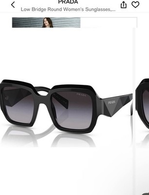 PRADA Oversized Square Black Sunglasses Gradient Gray Lens  display picture 3