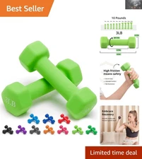 Ergonomic Neoprene Dumbbell Pair - Non-Slip 3 LB Weights for Strength Training