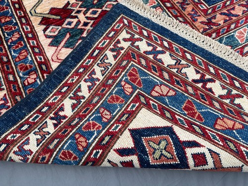 8x10 Modern Afghan Hand Knotted Kazak Rug, Oushak Style Large Area Rug Floor Rug - Picture 11 of 11