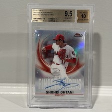 Shohei Ohtani 2019 Topps Finest Origins Refractor Auto ON CARD BGS 9.5 Angels