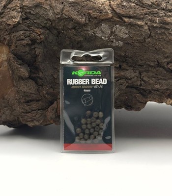 Korda 4mm Rubber Bead Muddy Brown 25 Stück Gummiperle DER ANGLER DA