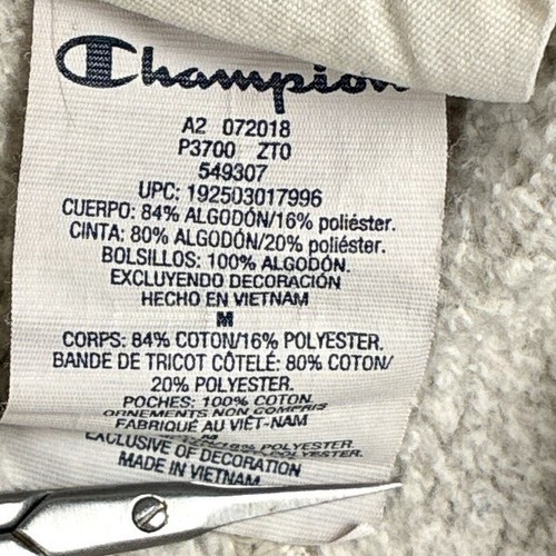 VTG Champion Reverse Weave Mens M Beige Plaid Fleece Jogger Sweatpants Y2K 90s - Picture 8 of 11