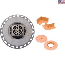 Drain PVC Classic Shower Drain Kit with Integrated Bonding Flange - Provides ...