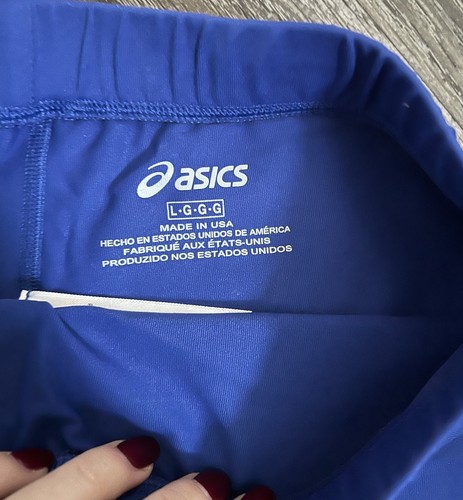 Asics Women's Volleyball Shorts Size Large Blue Running Athletic Spandex - Picture 3 of 3