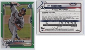 2021 Bowman Chrome Green Refractor /99 Ian Anderson #76 Rookie RC