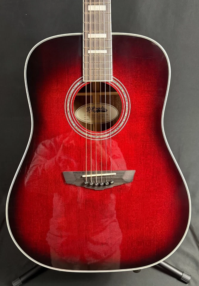 Guitarra elétrica acústica D'Angelico Premier Lexington Dreadnought Black Cherry - Imagem 2 de 4