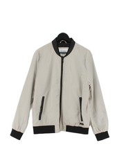 Guess Men's Jacket L Cream 100% Polyester Bomber Jacket