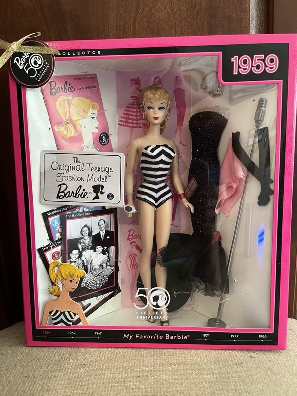 50th Anniversary Collector Barbie Doll 1959 Replica Mattel N4974 My Favorite