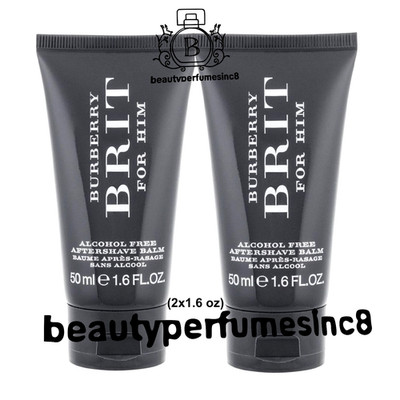Lot of 2 - BURBERRY BRIT For Him 1.6oz/50ml After Shave Balm 1.6 oz X 2 New