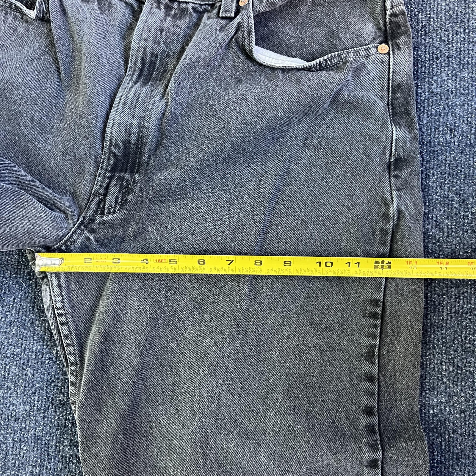 Y2K Levis 550 Jeans Mens 38x32 Black Denim Relaxed Tapered Charcoal Wash Casual thumbnail 12