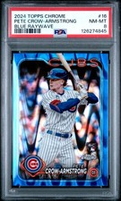 2024 TOPPS CHROME BLUE RAYWAVE #16 PETE CROW-ARMSTRONG 148/150 PSA 8