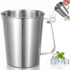 64oz Stainless Steel Metal Measuring Cup with Handle Graduated Pitcher