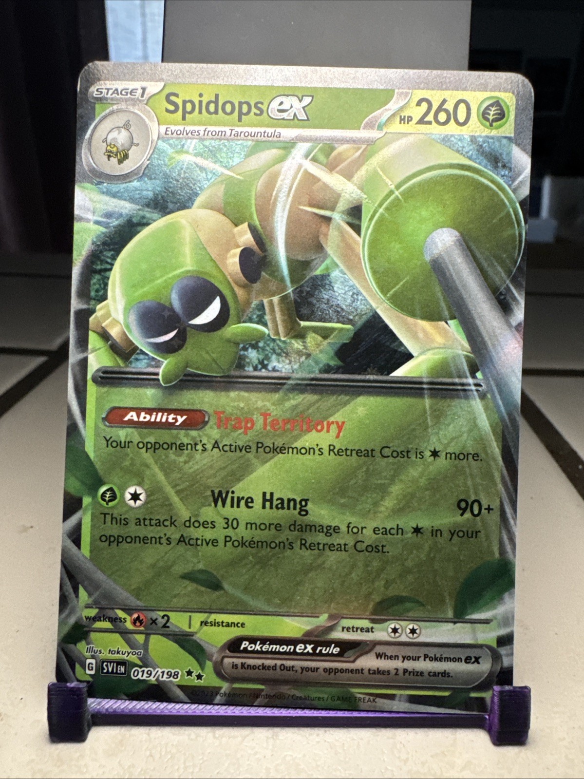 Pokemon TCG Spidops EX Pokémon Scarlet & Violet 19/198 Card TCG Holo NP