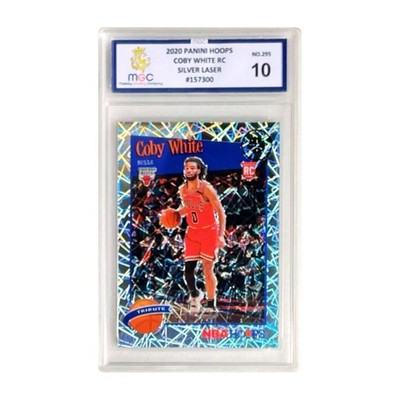 Panini 2019-20 NBA Hoops Premium Stock Coby White RC Silver Laser #295 MGC 10