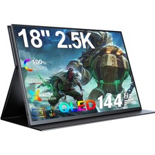 Eviciv 2K 144Hz Portable Monitor 18" 2560 1600 USB C HDMI For PS Gaming Freesync