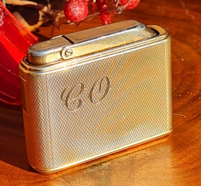 Vergoldetes funktionierendes Colibri S23 um 1968 Vintage Feuerzeug Made in Japan