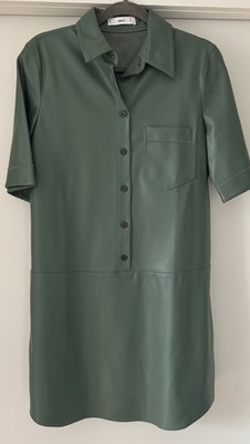 MNG Kleid Grün Lederoptik L