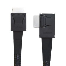 Left Angle 90 Degree OcuLink PCIE 4.0 SFF8611 4i Male Data Cable 50cm