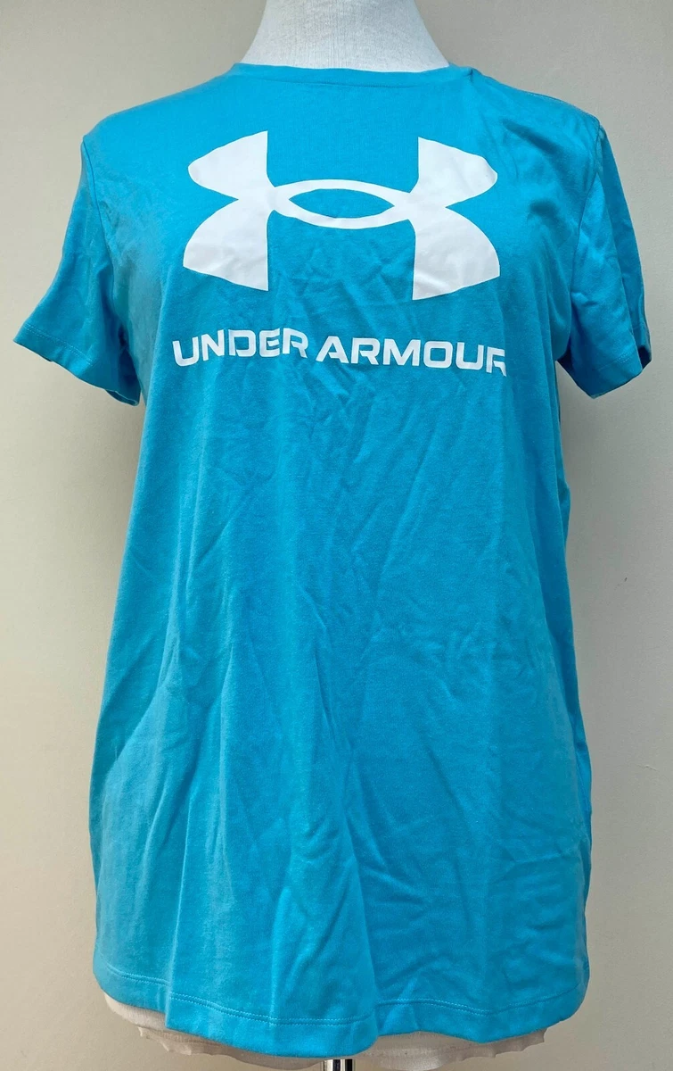 Ladies Women s Under Armour UA Top T Shirt Logo Cotton Blend X M L XL BNWT