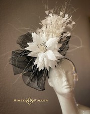 Kentucky Derby Hat Cream Off White Black Royal Ascot Fascinator Bridal Del Mar