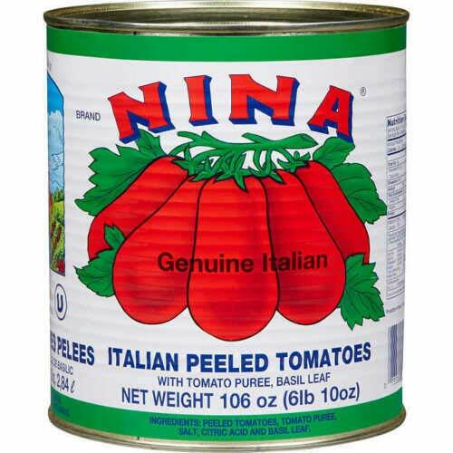 NINA Genuine Italian Peeled Tomatoes w/ Puree & Basil Leaf - 106 oz Can - Picture 1 of 1