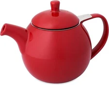 FORLIFE Curve Teapot with Infuser, 24-Ounce, Red