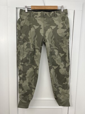 Prana Women's Sky Canyon Jogger Pants Sz 10 Sage Camo Zippered Pockets  Hiking