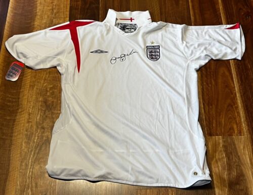 David Beckham Hand Signed England 2006 UMBRO Shirt Photo Vintage COA XL - Foto 3 di 22