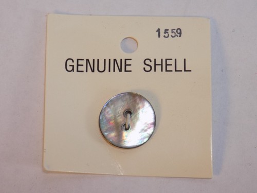 GENUINE SHELL REPLACEMENT BUTTON 9/16" ACROSS OPALESCENT COLOR DOUBLE HOLE NEW - Picture 1 of 4