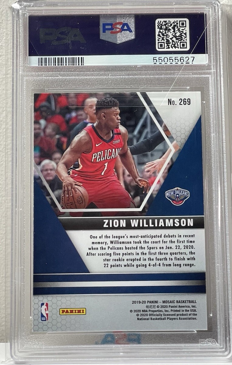2019-20 Mosaic Zion Williamson NBA Debut Rookie RC #269 PSA 10