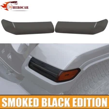 Smoken Black Front Eyebrow Light Cover Trim For Jeep Wrangler JL JT 18+ Exterior