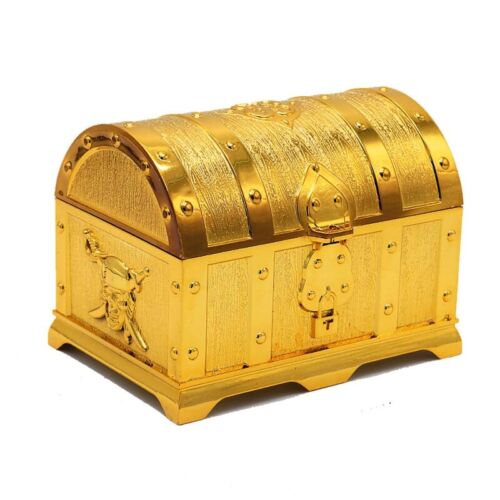 Pirate Treasure Chest Box Jewelry Trinket Coin Cash Storage for Cas