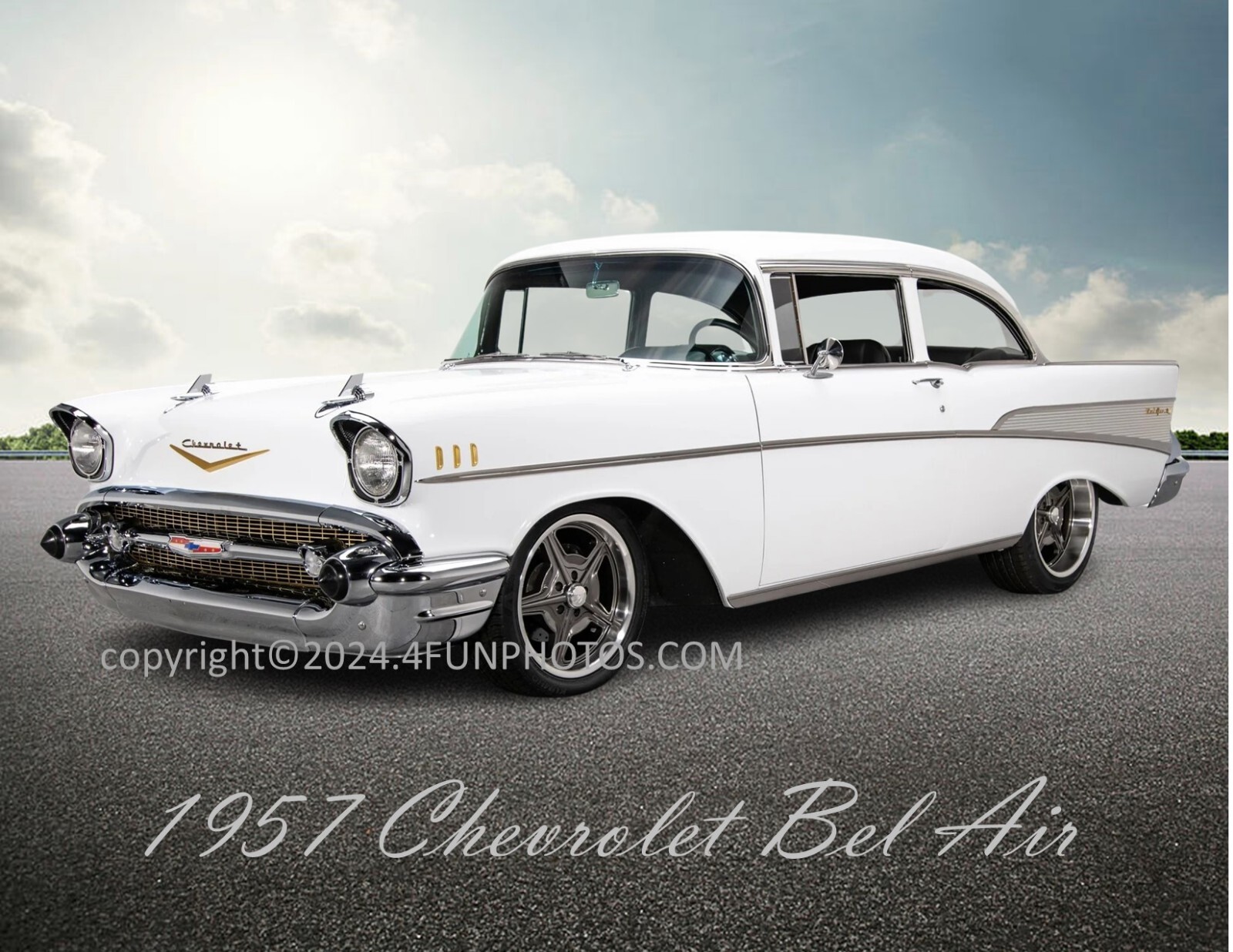 1957 Chevrolet Bel Air Chevy Muscle Car 8.5"x11" Photo Print Mancave