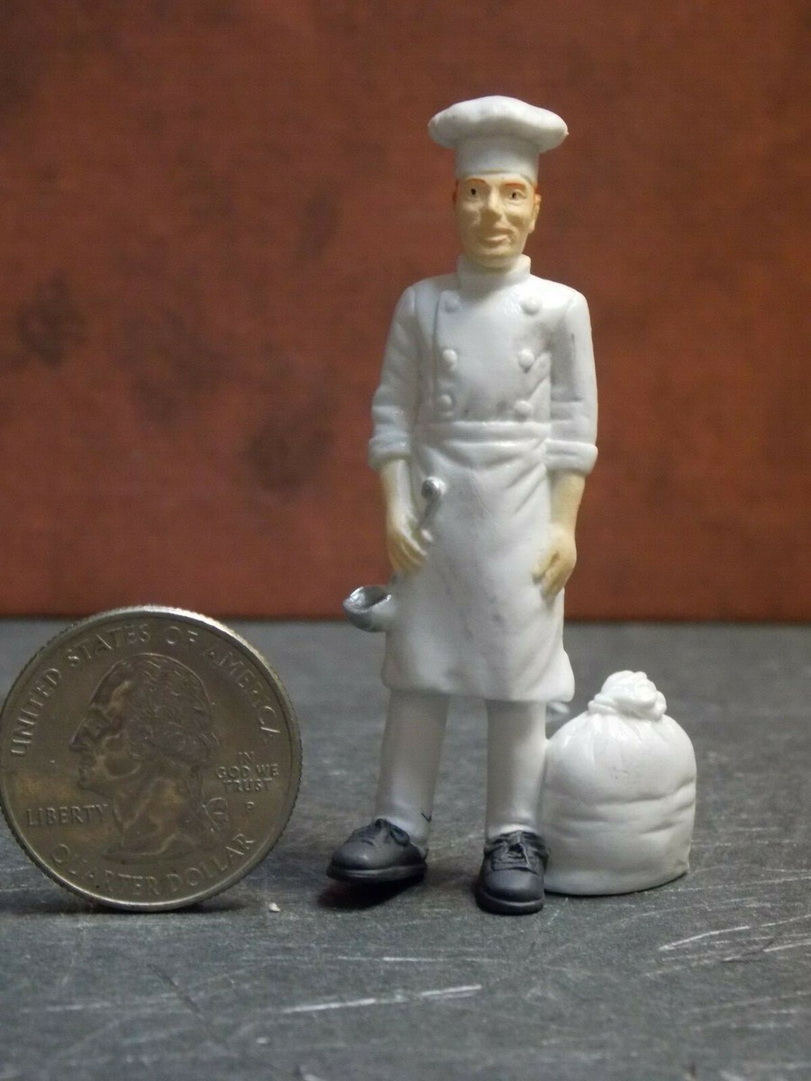 Dollhouse Miniature Figure Man Cook Chef 2-1/2 inch tall B86