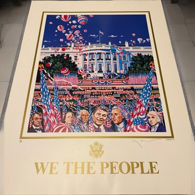 Hiro Yamagata ''United States Constitution 1987'' Serigraph ''We the People'' Signed