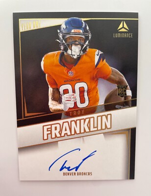 2024 Panini Luminance - Year One #YOS-TFN Troy Franklin On-Card Blue Autograph
