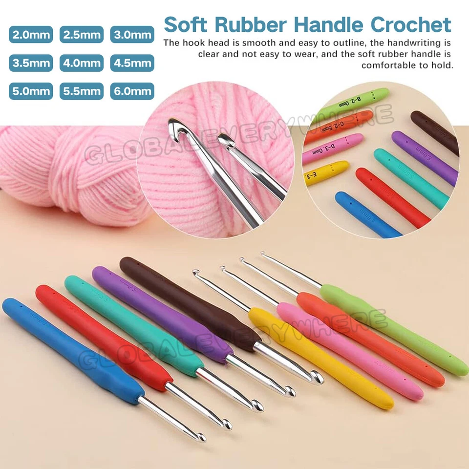 179X Beginner Crochet Hooks Kit 5 Roll Yarn Knitting Needles Sewing Tools Set - image 4 of 4