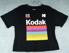 Kodak XL55 Movie Camera Womens Cropped Black Tshirt Size Small