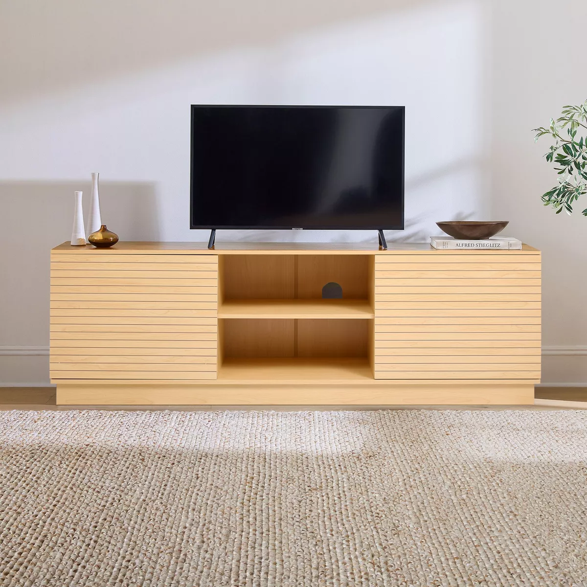 2 Doors TV Cabinet Stand Unit Bedside Table Sideboard Wood Grain
