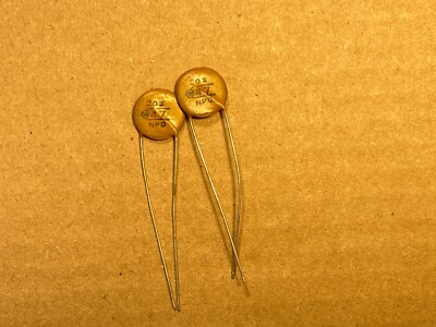 2 NOS Vintage Circle D 47 pf 1kv Ceramic Disk Fender Bright Capacitors (Qty)