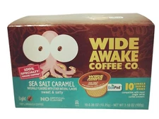 Wide Awake Coffee Pods 10-Pk Sea Salt Caramel Sweet & Salty for K Single Cup