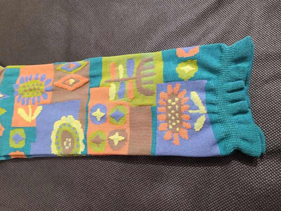 Calze patchwork M.&KYOKO verdi made in Japan - Immagine 3 di 4