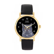 Toff London TLWS-31880 Ladies Blue British Shorthair Cat Head Watch