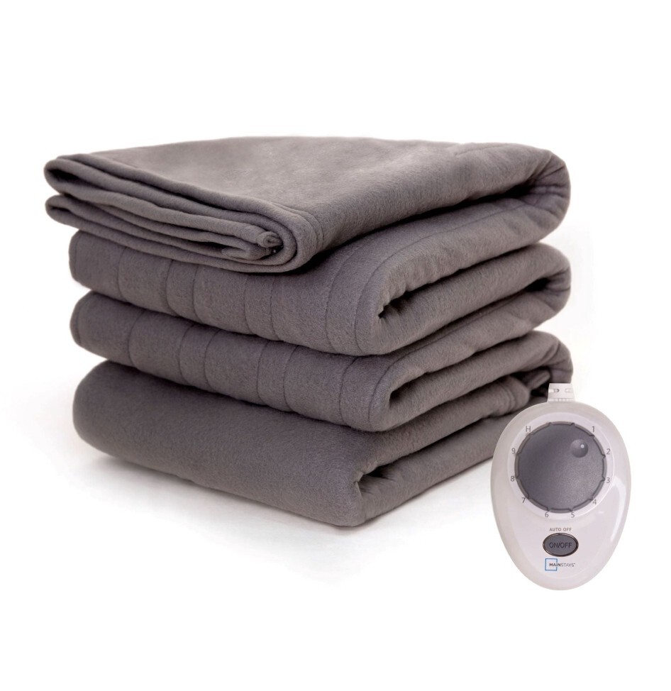 Mainstays Soft Fleece Electric Blanket, Gray Full, 72