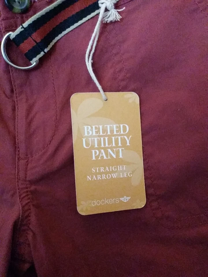 Dockers женщин размер 8 коралловый красный хлопок общего назначения брюки прямой узкие ноги новый с Ярлыками - Изображение 2 из 4