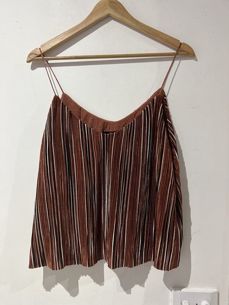 Sportsgirl Womens Tank Top Camisole Stripe Black Spaghetti Straps Size Large