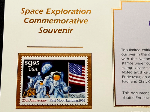 USA "A TRIBUTE TO SPACE EXPLORATION" Unique Cover wid Stamp flown in Space 1994 - Picture 17 of 17