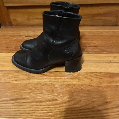 Y  Timberland Ankle Boot Women's Size 6.5M BlackLeather Alyse Y2K