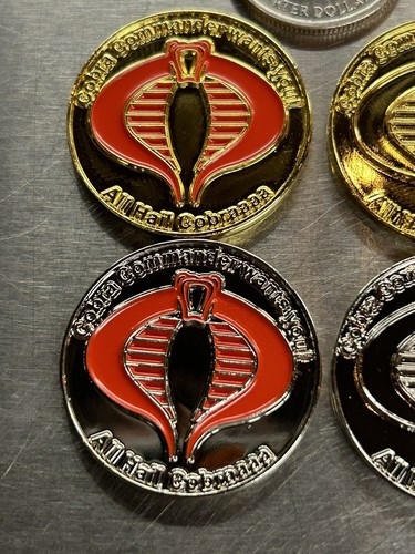 Painted Gi Joe Cobra Arah Custom Currency Bullion Coin Challenge Mirrored Gold - Picture 8 of 9
